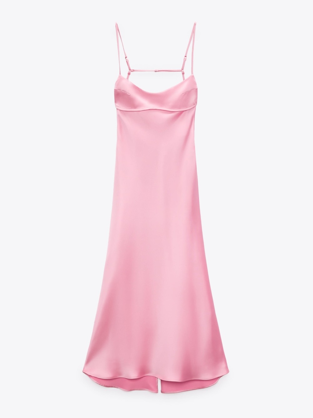 Zara satin pink dress